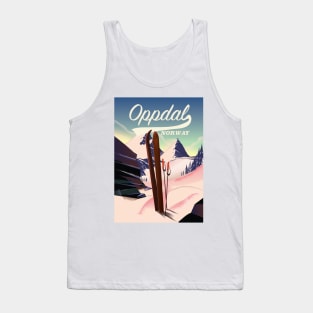 Oppdal norway vintage style ski poster. Tank Top